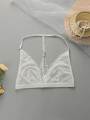 Women's sexy front button lace flower Bra