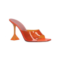 PVC High Heel Naked Mules Sandals