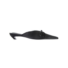 Bow Embellished Kitten Heel Mules Pumps