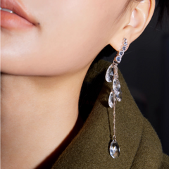 Diamante Long Earrings - Pair