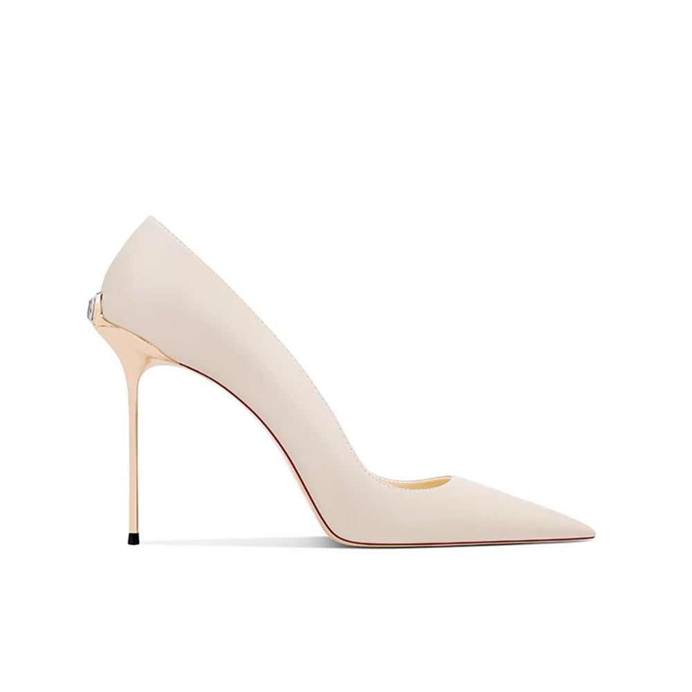 Leather Mid Heel Pumps