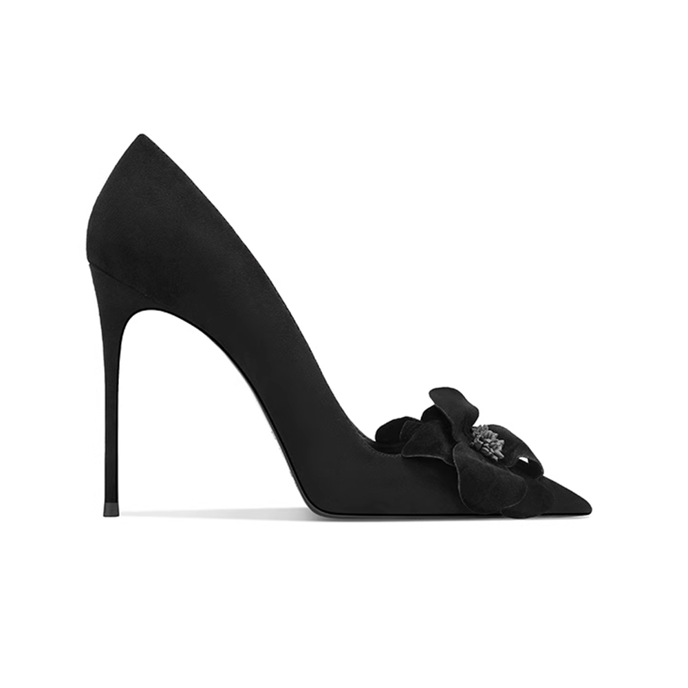 Flower Embellished High Heel Pumps - 10cm