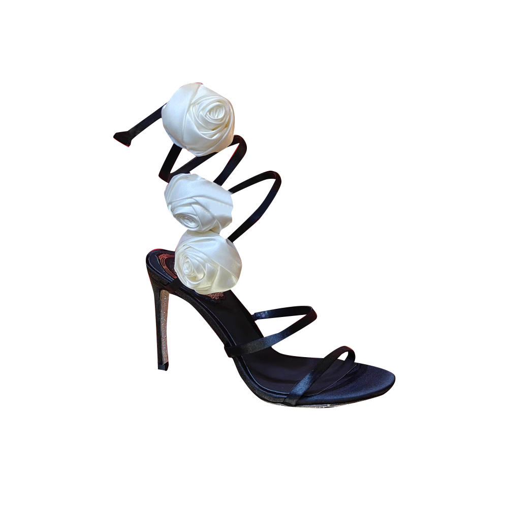 Flower Wrap High Heel Sandals