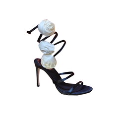 Flower Wrap High Heel Sandals