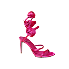 Flower Wrap High Heel Sandals