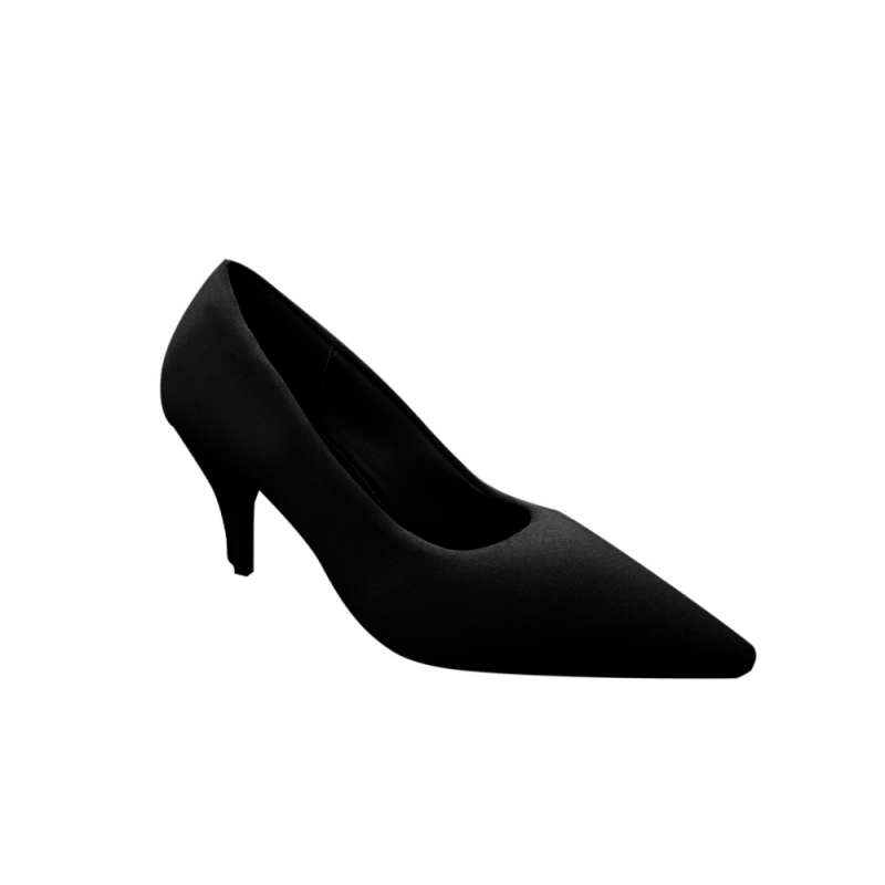 Satin Mid Heel Pumps