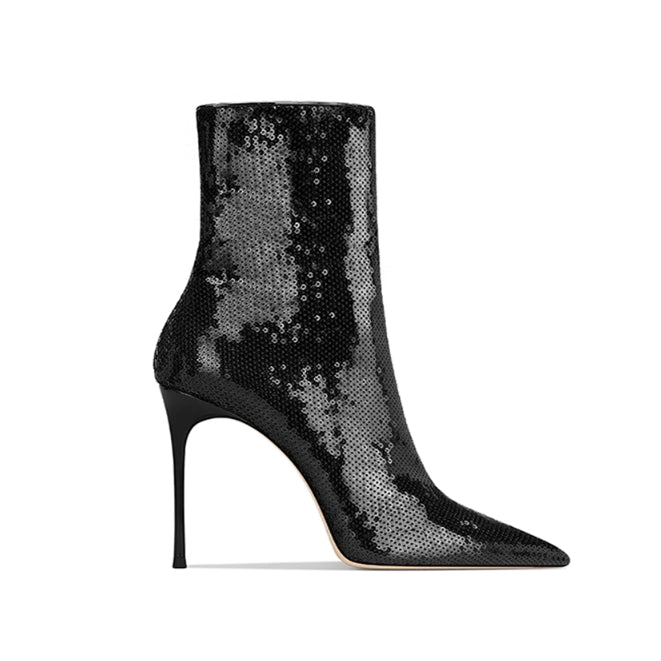 Sequinned Stiletto Heel Ankle Boots - 8cm