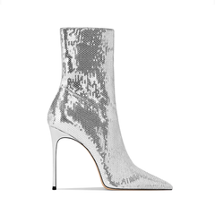 Sequinned Stiletto Heel Ankle Boots - 10cm