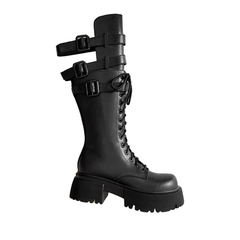 Buckled Lace Up Ankle Boots