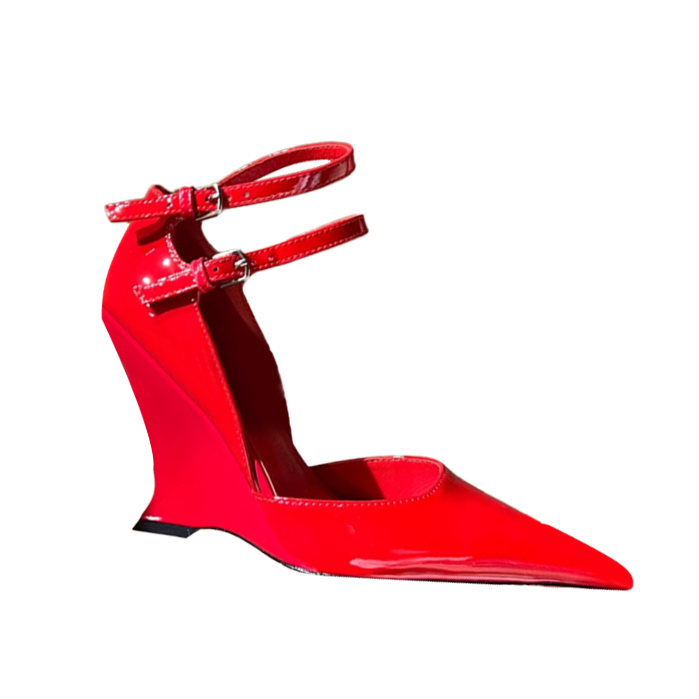Ankle Strap Wedged Heel Sandals