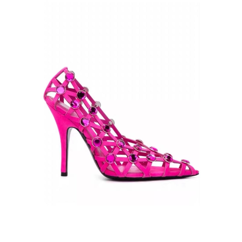 Diamante Cut Out High Heel Pumps