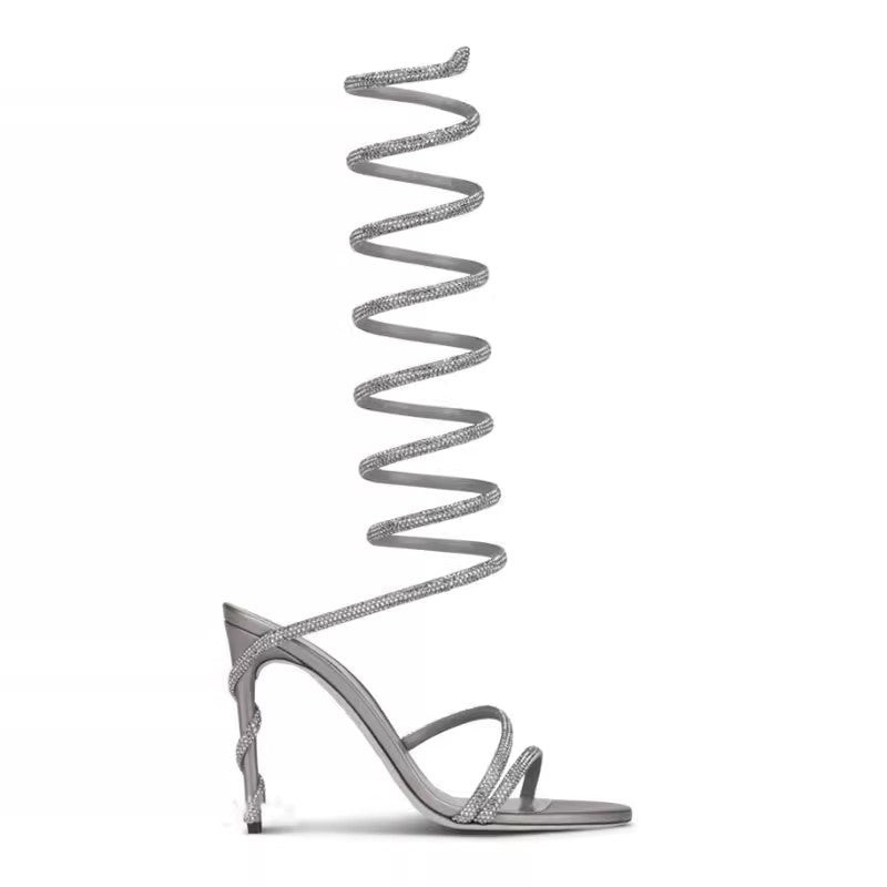 Diamante Wrap High Heel Sandals