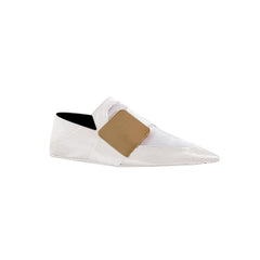 Metal Embellished Leather Flat Loafers