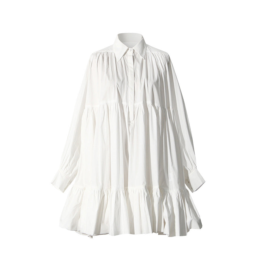 Ruffled Hem Shirt Dress