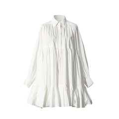 Ruffled Hem Shirt Dress