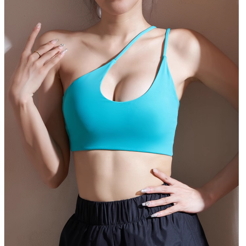 Yoga Pilates Asymmetric Dri-Fit Fitted Sports Bra