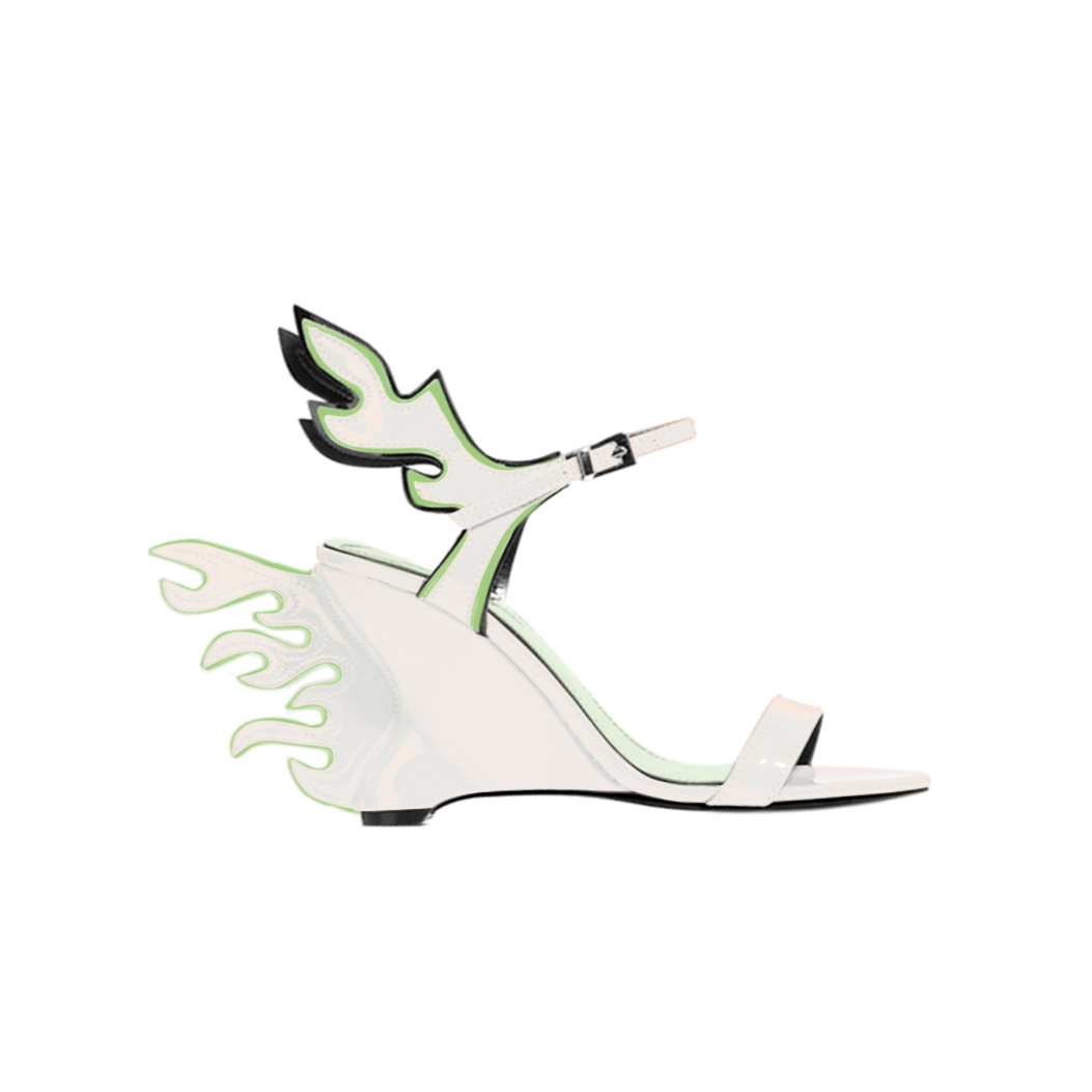 Ankle Strap Wedged Heel Sandals - 7cm