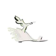 Ankle Strap Wedged Heel Sandals - 7cm