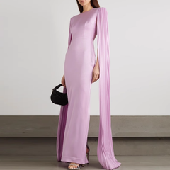 Fold Details Slip Evening Dress Gown