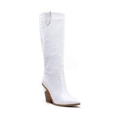 culptured Heel Western Cowboy Knee High Boots