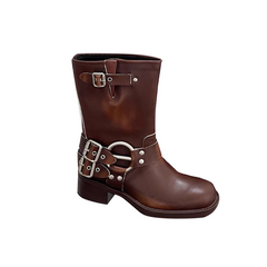 Buckled Leather Ankle Boots