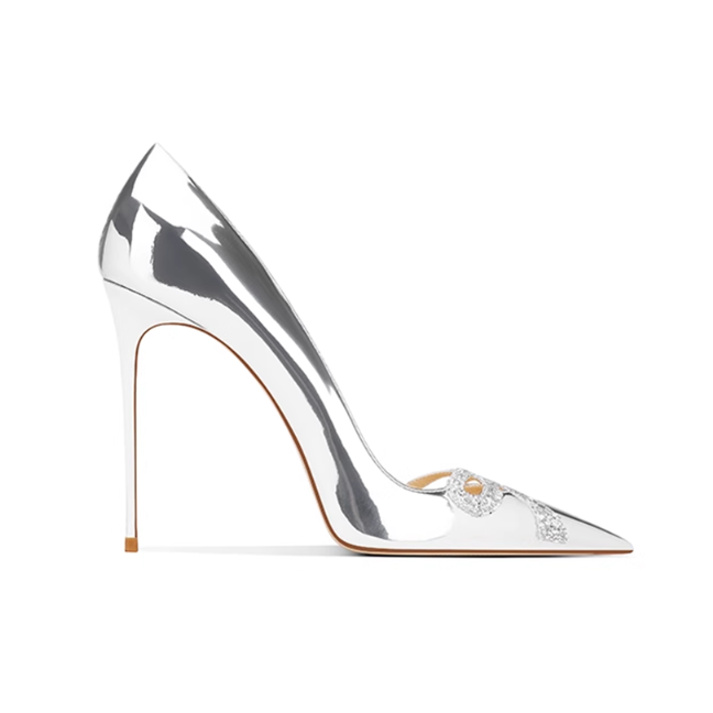 Diamante Bow High Heel Pumps - 10cm