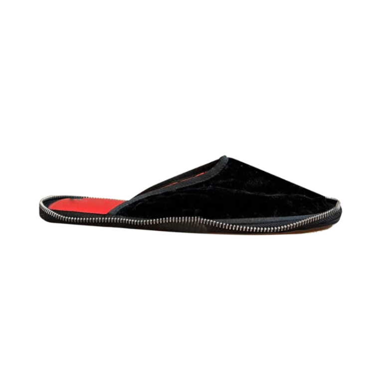 Zip Embellished Slippers Slides