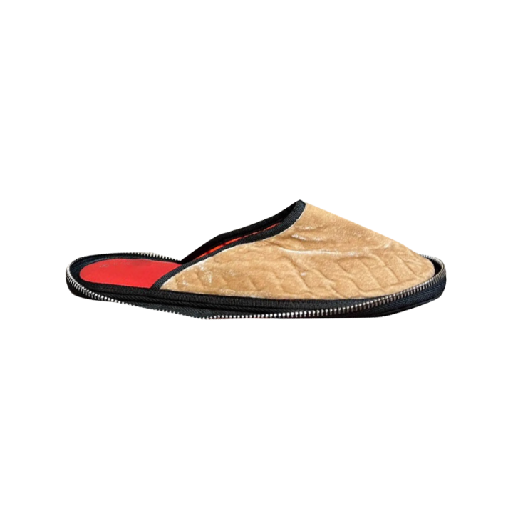 Zip Embellished Slippers Slides