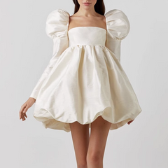 Puff Sleeves Mini Dress