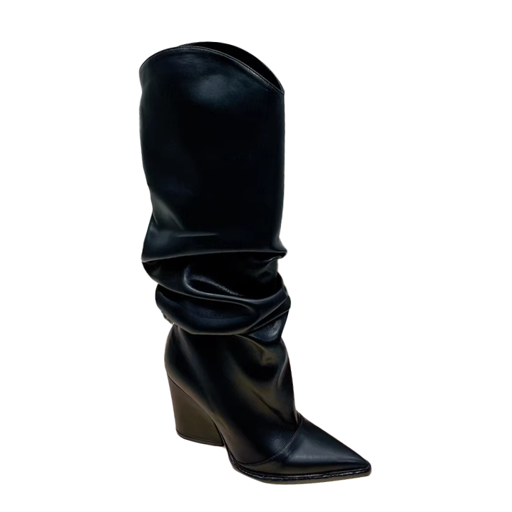 Fold Knee High Boots