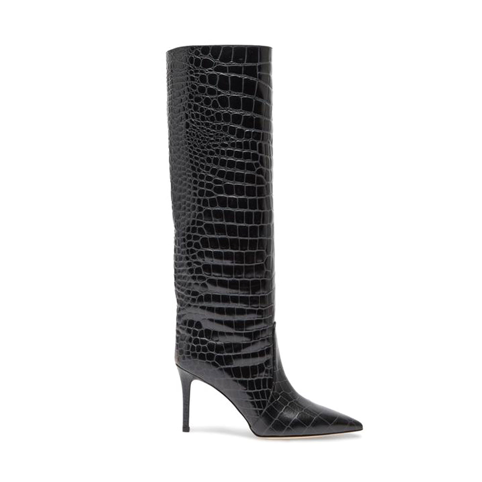 Stiletto Heel Leather Knee High Boots