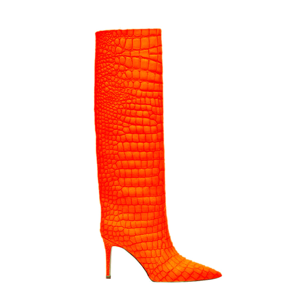 Stiletto Heel Leather Knee High Boots