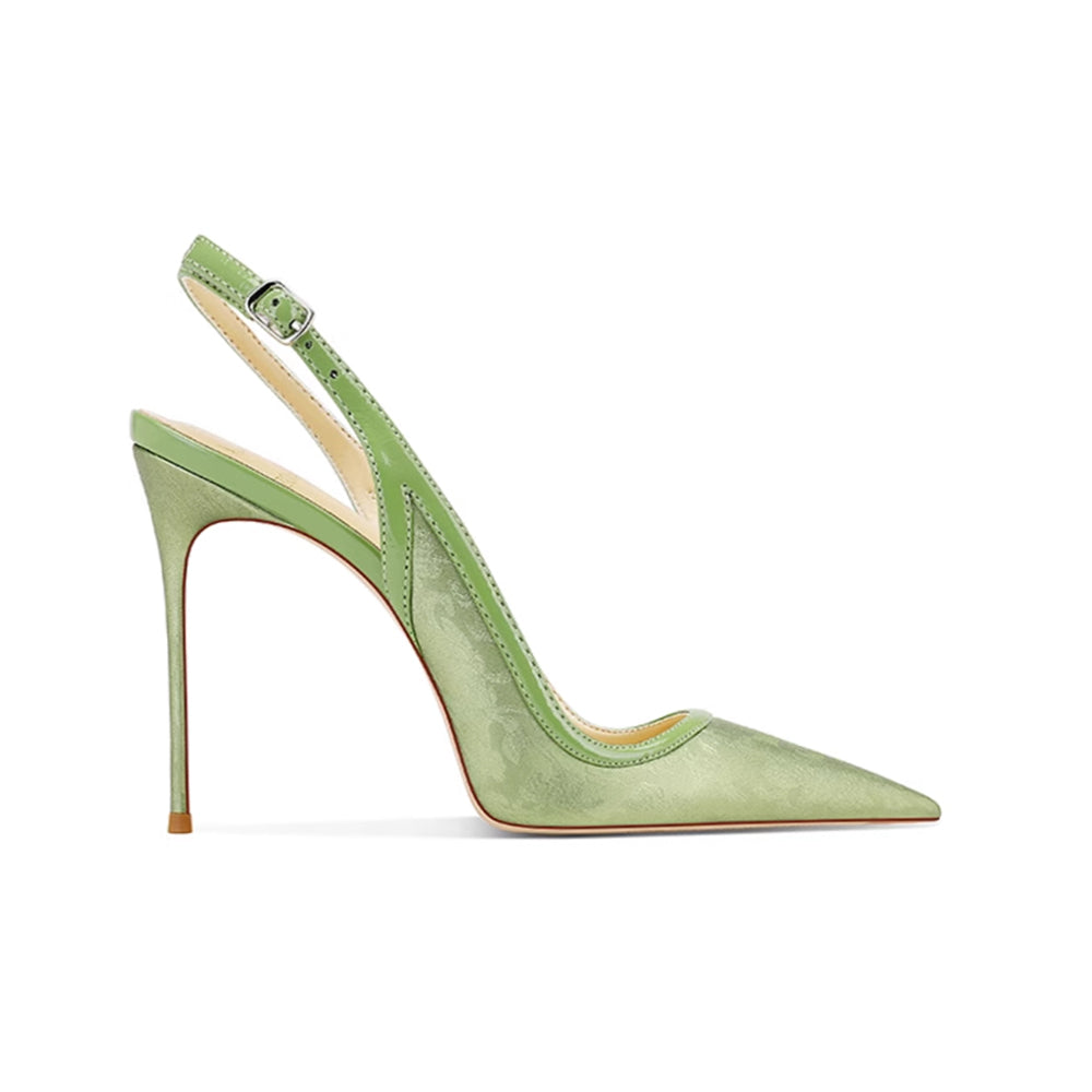 Slingback Mid Heel Sandals - 8cm