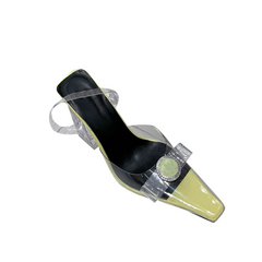 Bow PVC Transparent Heel Sandals - 6cm