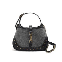 Metal Lock Studded Cross Body Bag