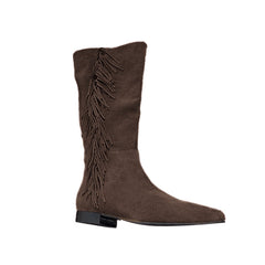 Fringed Knee High Boots