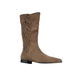 Fringed Knee High Boots