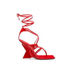 Lace Up Wedged Heel Sandals