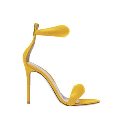Ankle Strap Leather Stiletto High Heel Sandals - 9