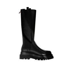 Platform Leather Knee High Boots
