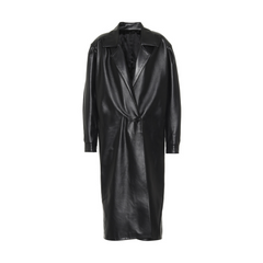Leather Maxi Trench Coat