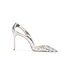 Sequinned Cut Out Mid Heel Pumps - 6cm