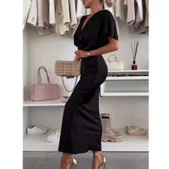 V Neck Midi Dress