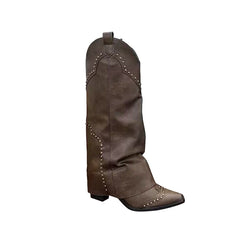 Studded Knee High Boots