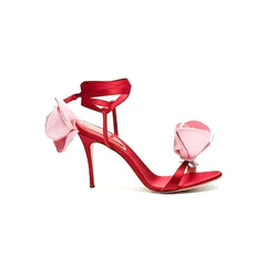 Flower Lace Up High Heel Sandals