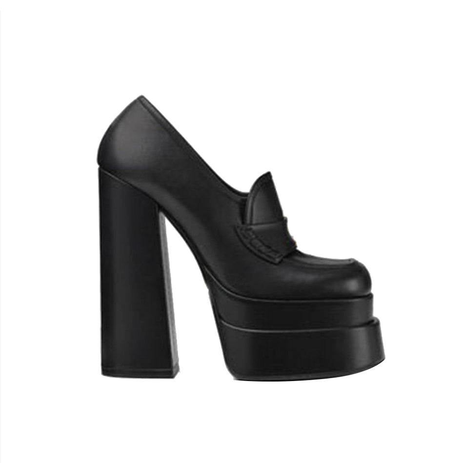 Block Heel Platform Pumps