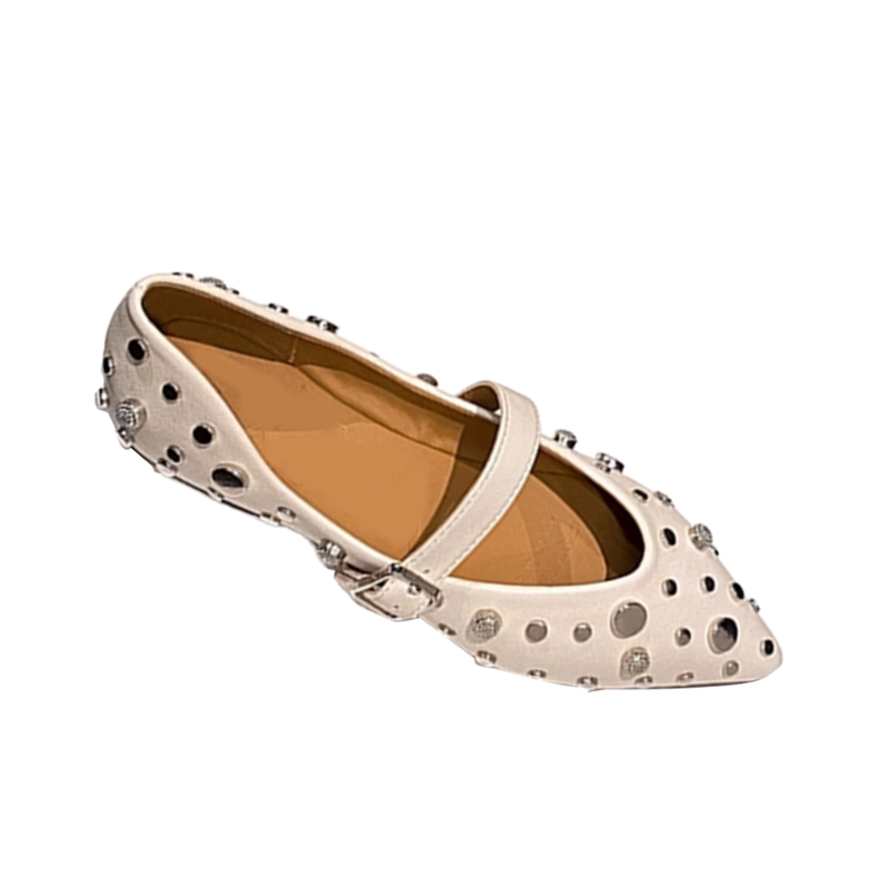 Studded Flat Ballet Shoes