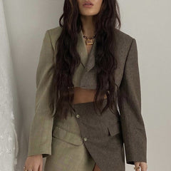 Bi-Color Cropped Blazer
