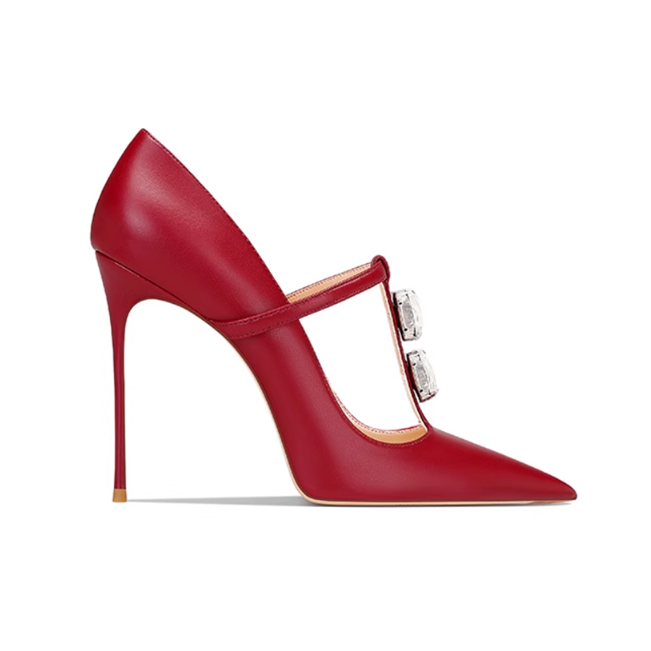 Diamante T-Strap High Heel Sandals - 10cm