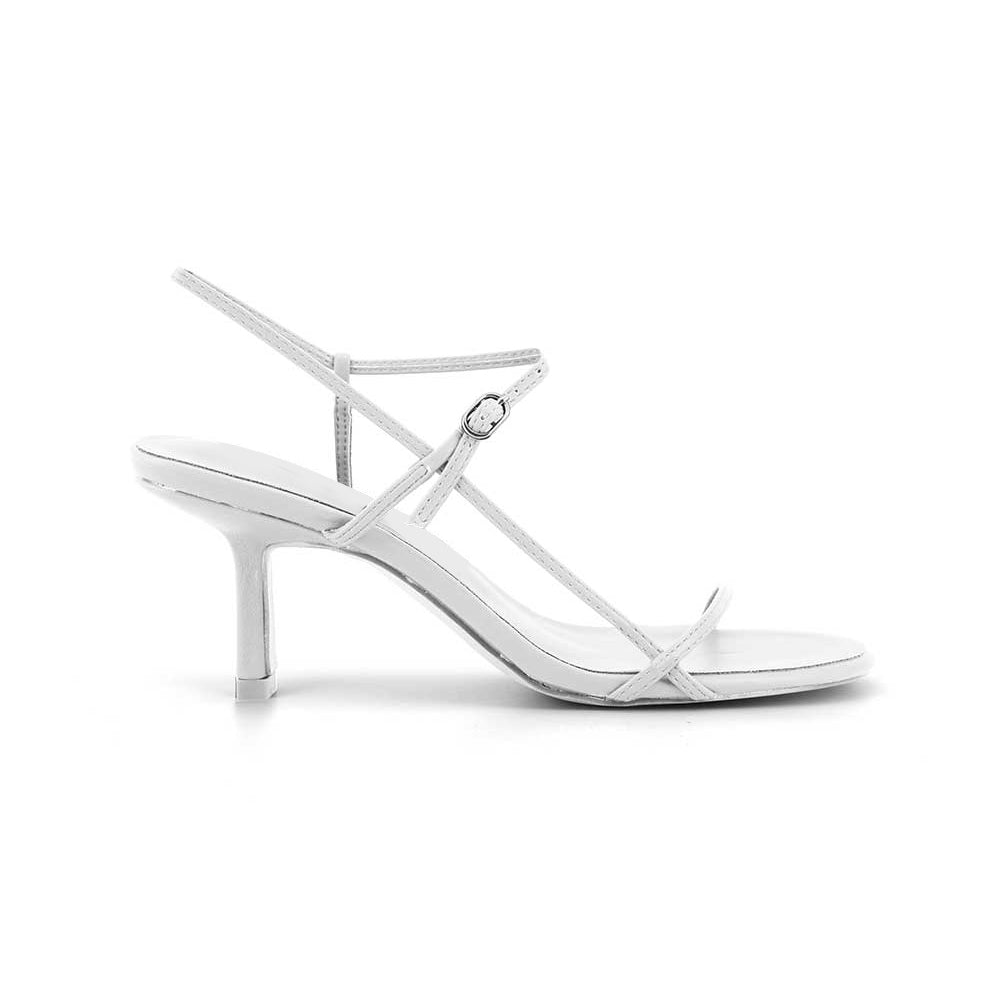 Strappy Leather Mid Heel Floss Sandals